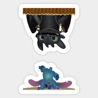 Besties do it together - Stitch and Toothless Sticker